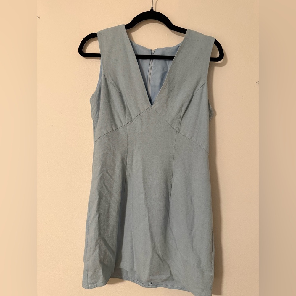 Women’s blue linen mini dress